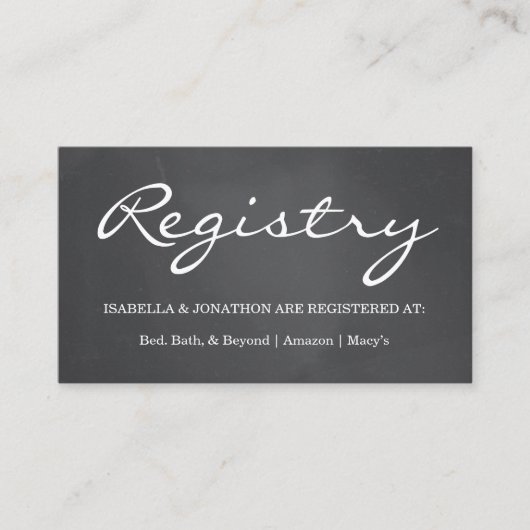 Krijtbord Achtergrond Gift Registry Enclosure Kaar Informatiekaartje (Voorkant)