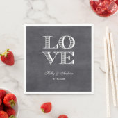 Krijtbord Achtergrond, Witte LOVE Servetten (Insitu)