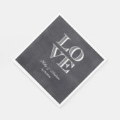 Krijtbord Achtergrond, Witte LOVE Servetten (Hoek)