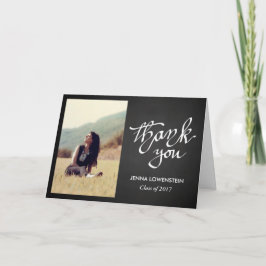 Krijtbord Afstuderen Dank u handgeschreven foto Bedankkaart