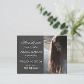 Krijtbord Afstuderen Foto Sla de datum op Aankondigingskaart (Staand voorkant)