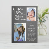 Krijtbord Afstuderen fotouitnodiging Kaart (Staand voorkant)