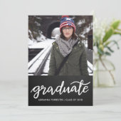 Krijtbord Afstuderen handgeschreven | Foto Kaart (Staand voorkant)