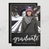 Krijtbord Afstuderen handgeschreven | Foto Kaart (Voorkant / Achterkant)