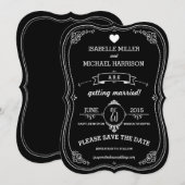 Krijtbord Antieke Beugel Save the Date (Voorkant / Achterkant)