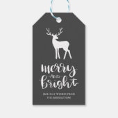 Krijtbord Antler Merry & Bright Script Kerstmis Cadeaulabel (Achterkant)