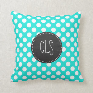 Krijtbord Aqua Kleur Polka Dots Kussen