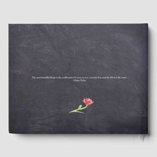 Krijtbord Aquarel Bloem Schilderen, rustiek Gastenboek (Achterkant)