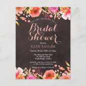 Krijtbord Aquarel Bloemen Vrijgezellenfeest Aankondigingskaart (Voorkant)