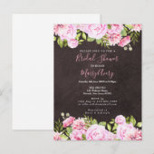 Krijtbord Aquarel Bloemen Vrijgezellenfeest Aankondigingskaart (Voorkant / Achterkant)