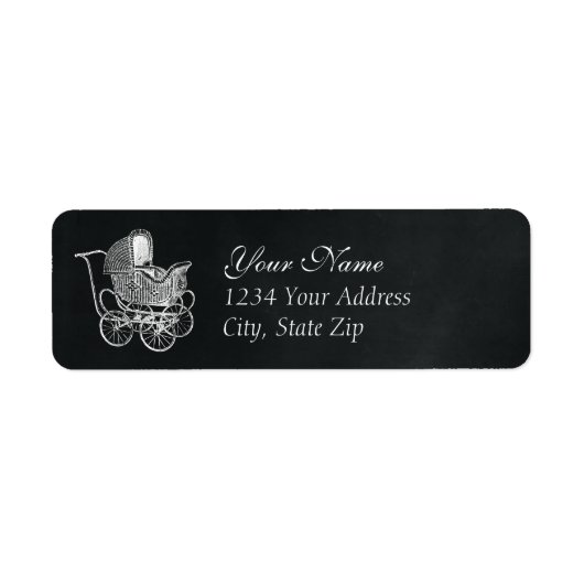  krijtbord Baby Carriage Etiket (Voorkant)