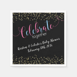 Krijtbord baby gecombineerd gezamenlijke vriendenf servet