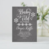 Krijtbord Baby Het is koud buiten Luierloof Informatiekaartje (Staand voorkant)