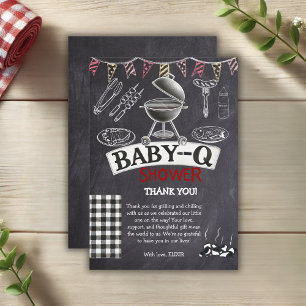 Krijtbord Baby-Q Grill Baby shower Bedankkaart
