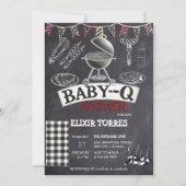 Krijtbord Baby-Q Grill Baby shower Kaart (Voorkant)