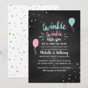 Krijtbord Baby Shower Geslacht Onthulling Uitnodig Kaart