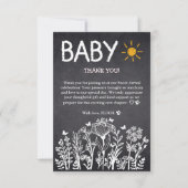 Krijtbord Baby Spring Tekening Baby shower Bedankkaart (Voorkant)