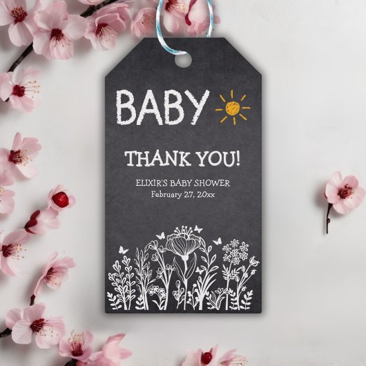 Krijtbord Baby Spring Tekening Baby shower Cadeaulabel