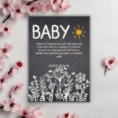 Krijtbord Baby Spring Tekening Baby shower Informatiekaartje