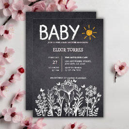 Krijtbord Baby Spring Tekening Baby shower Kaart