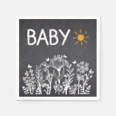 Krijtbord Baby Spring Tekening Baby shower Servet (Voorkant)