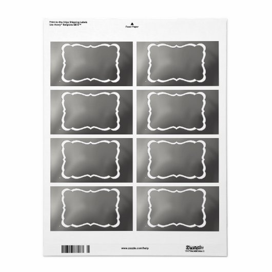 Krijtbord Backing voor Labels.... Etiket (Full Sheet)