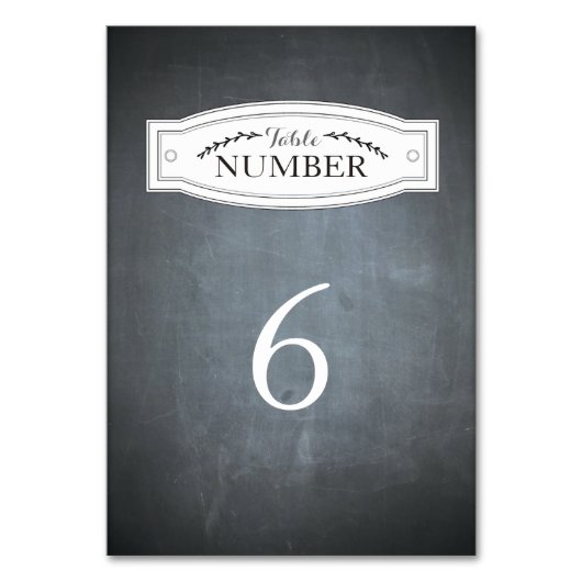Krijtbord Badge Tafelnummer Kaart (Voorkant)