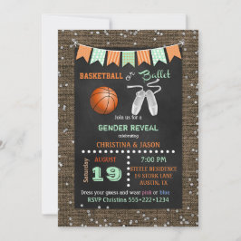 Krijtbord Basketbal of Ballet Geslacht Reveal Kaart