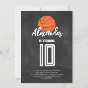 Krijtbord Basketbal Verjaardagsfeestje Kaart
