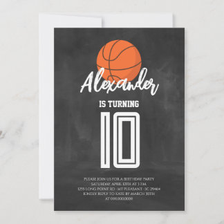 Krijtbord Basketbal Verjaardagsfeestje Kaart