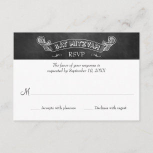 Krijtbord Bat Mitzvah Response RSVP
