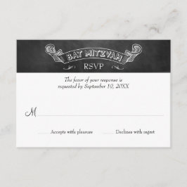 Krijtbord Bat Mitzvah Response RSVP Kaartje