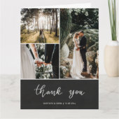 Krijtbord Bedankt Script Wedding Photo Collage (Voorkant)
