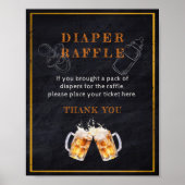 Krijtbord Beer Luier Raffle Baby shower Sign Poster (Voorkant)