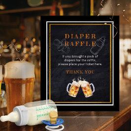 Krijtbord Beer Luier Raffle Baby shower Sign Poster