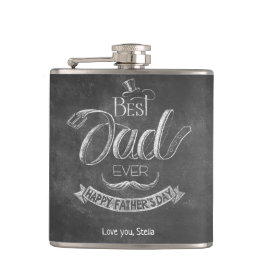 Krijtbord Beste Papa Ooit Vaderdag Gepersonaliseer Heupfles