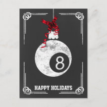 Krijtbord biljartspeler Kerstkaarten