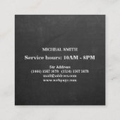 Krijtbord Blackboard Eenvoudige schaar Barber Vierkante Visitekaartje (Achterkant)