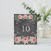  KRIJTBORD BLOEM TAFELNUMMER POST KAARTEN (Staand voorkant)