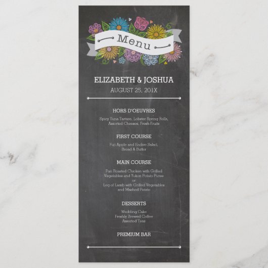 Krijtbord Bloemen Banner Menu (Voorkant)