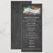 Krijtbord Bloemen Banner Menu (Voorkant / Achterkant)