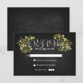 krijtbord bloemen bruiloft RSVP kaarten (Voorkant / Achterkant)