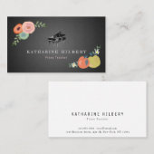Krijtbord Bloemen PianoTeacher Visitekaartje (Voorkant / Achterkant)