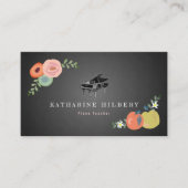 Krijtbord Bloemen PianoTeacher Visitekaartje (Voorkant)