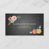 Krijtbord Bloemen Roos Apple Teacher Visitekaartje (Voorkant)