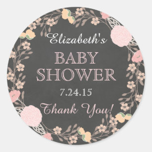 Krijtbord Bloemenkrans Baby shower Sticker