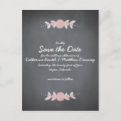 Krijtbord Bloemenkrans Save the Date Aankondigingskaart (Voorkant)