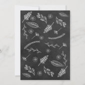 Krijtbord Bloemenslingers Save the Date Kaart (Achterkant)