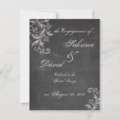 Krijtbord Bloemige Verlovingsaankondiging Aankondiging (Achterkant)