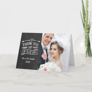 Krijtbord Boho Trouwfoto Dank Je Wel Zo Veel Bedankkaart